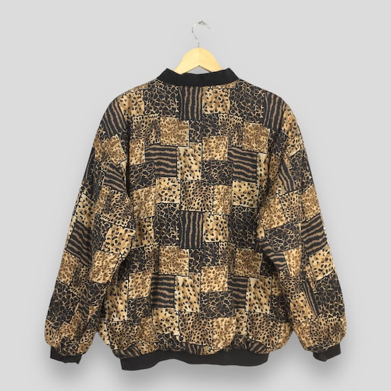 Vintage Tiger Leopard Patterned Jacket Medium 90s… - image 7