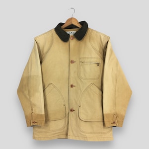 Vintage 1980s LL Bean Worker Brown Duck Chore Jacket Medium Workwear Barn Field Blanket Coat Hunting Work Mens Outerwear Denim Jacket Size M