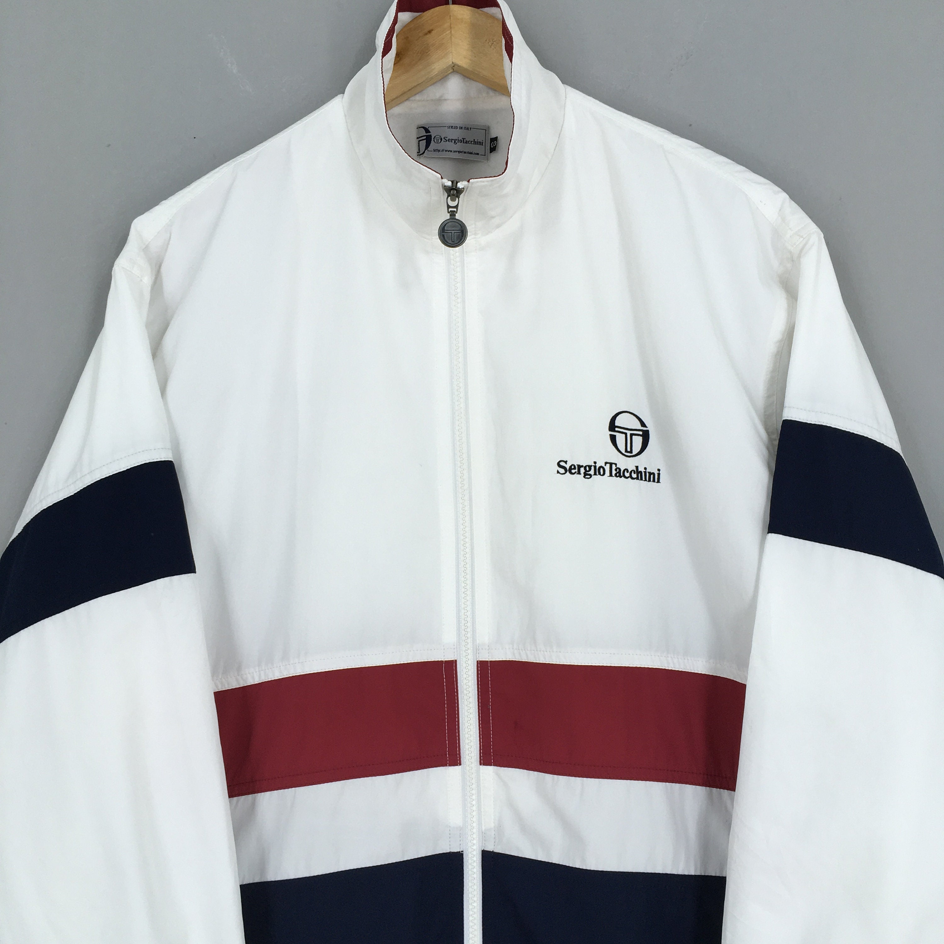 Vintage Sergio Tacchini Windbreaker White Jacket Small 1990s - Etsy