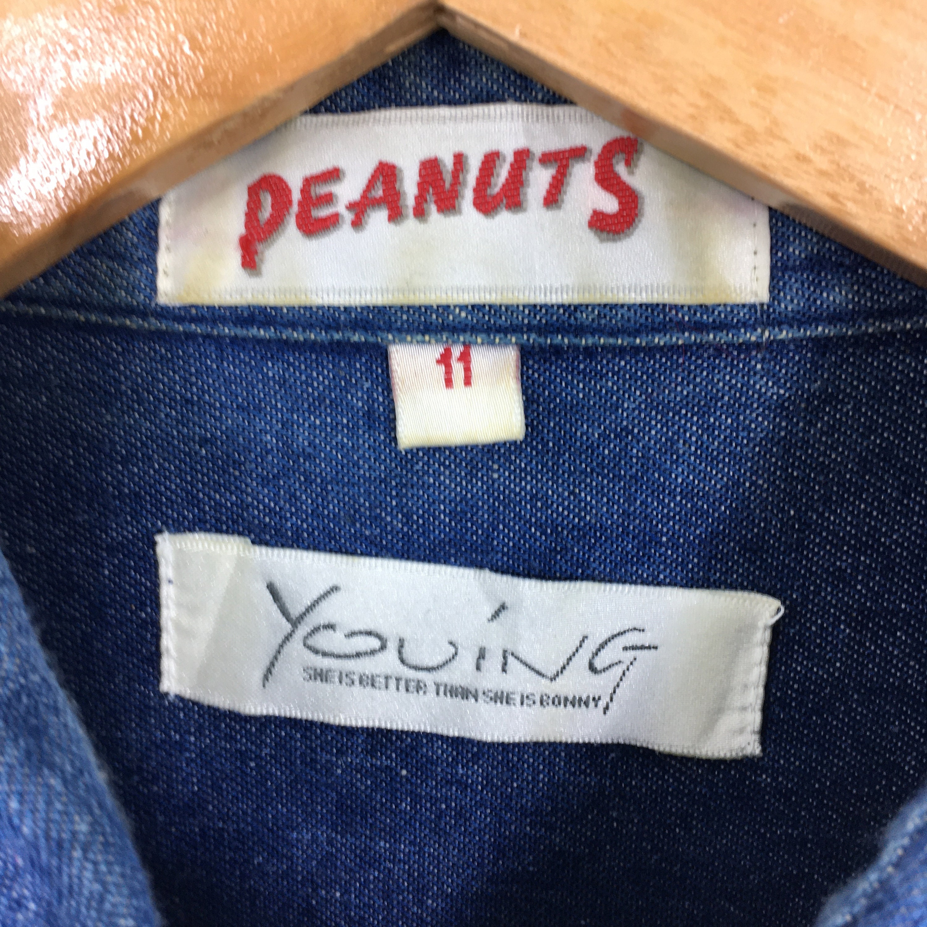 Peanuts Denim Shirt Medium Snoopy Vintage 90's Peanuts Etsy