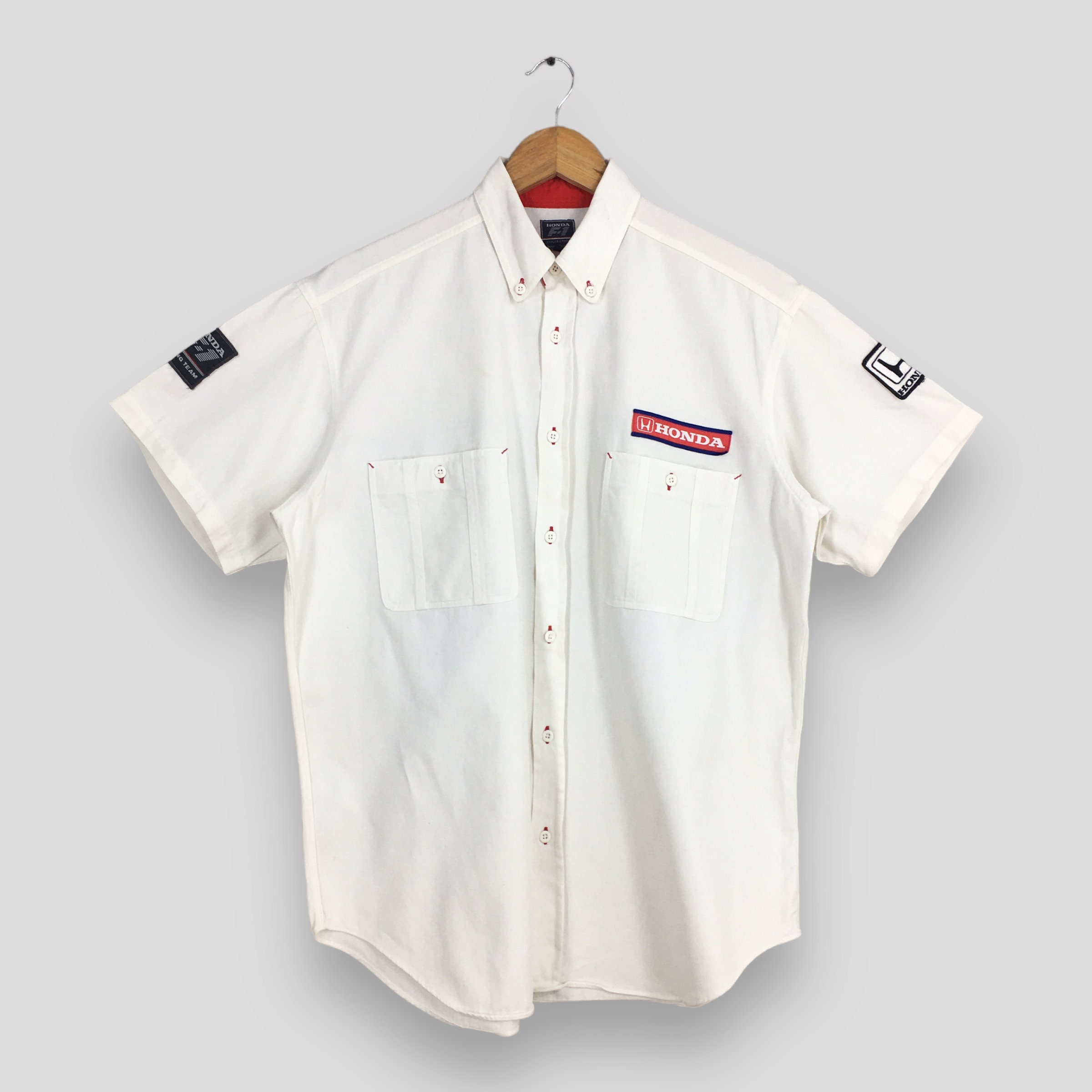Vintage Honda Racing Team F1 White Shirt Medium 90's Honda Vintage Honda Racing Team F1 White Shirt Medium 90's Honda