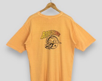 Vintage Body Glove Surfing Orange Tshirt Medium 90s Body Glove Aloha Beach Honolulu Guam Beach Party Shirt Body Glove Surfing Tees Size M