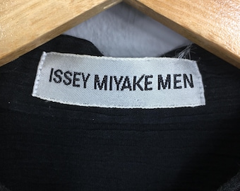 Vintage Issey Miyake Men Pleated Black Shirt Medium Issey Miyake