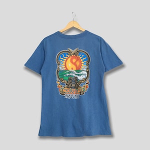 Vintage 90&#39;s T&C Surf Designs Hawaii Blue T shirt Medium 1980s Hawaii Pipeline Beach Surfing Hawaiian Pipeline Surfer Tee Size M
