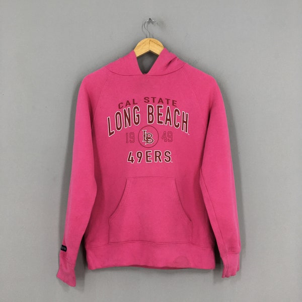 Vintage 49ERS Long Beach Cal State Sweatshirt Medium Forty Niners Basketball State University Long Beach 49ers Hoodie Pink Sweater Size M