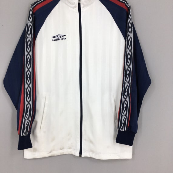Vintage 90's Umbro Windbreaker Jacket XLarge Whit… - image 3