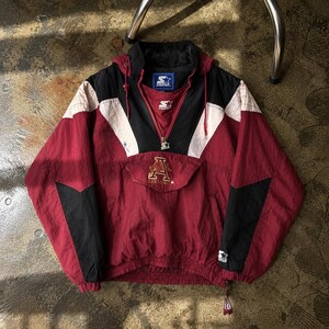 Vintage 90s Arkansas Razorbacks Half Zipper Jacket Large University of Arkansas Varsity Bomber Razorbacks Football Hoodie Starter Pullover L