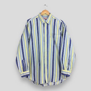 Vintage Pepsi Cola Multicolor Stripes Flannel Shirt Large 90&#39;s Pepsi Soft Drinks Striped Oxfords Casual Retro Flannel Button Up Shirt Size L