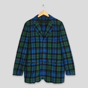 AD2001 Comme Des Garcons Homme Karierter Wollmantel Medium Comme Des Garcons Tartan Kariert Designer Comme Des Garcons Button Blazer Jacke M Bild 1