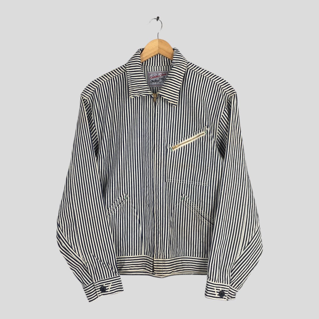 Vintage Sugar Cane Hickory Stripes Jelt Denim Jacket Medium