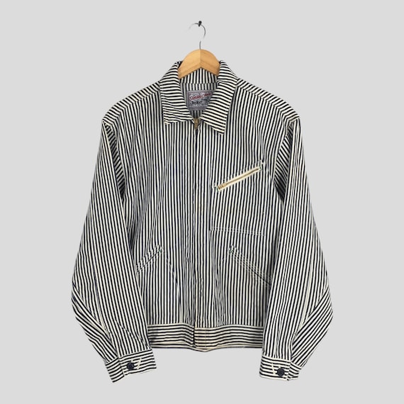 Vintage Sugar Cane Hickory Stripes Jelt Denim Jacket Medium