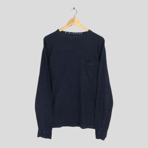 Vintage 90s 45 RPM Studio Japan Indigo Blue T shirt Medium Eternal Japan 45 RPM Indigo Dyed Blue Eternal Japanese Denim Plain Tees Size M