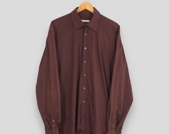Vintage Prada Milano Plain Red Shirt XLarge Prada Paris Designer Prada Casual Wear Oxfords Prada Luxury Men Button Down Shirt Size XL