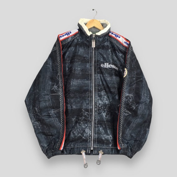 Vintage 90 s Ellesse Perugia Ski Wear Black Jacket Large Ellesse