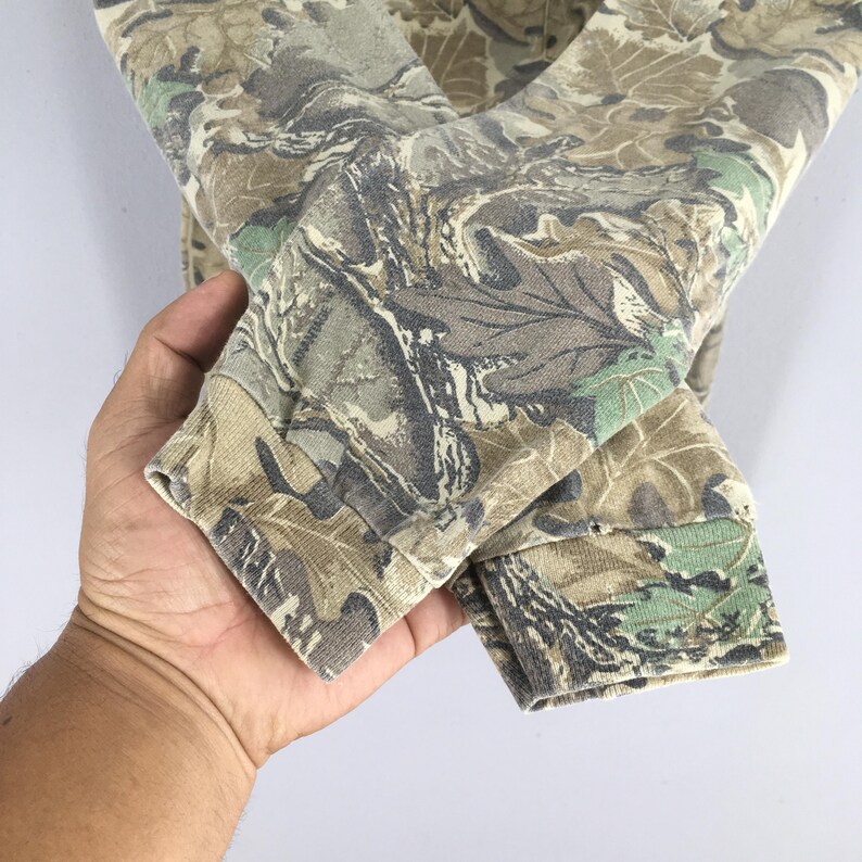 Vintage 90s Real Tree Camo Longsleeve Tshirt Large Camouflage Military Style Hunting Woodland Outdoor Mossy Oak Jungle Tee Oversized Size L image 4