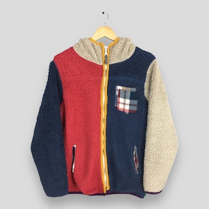 Vintage Swooplex Sherpa Fleece Warmer Hoodie Jacket Medium 1990&#39;s Fleece Multicolor Fleece Polartec Zipper Jacket Women&#39;s Size M