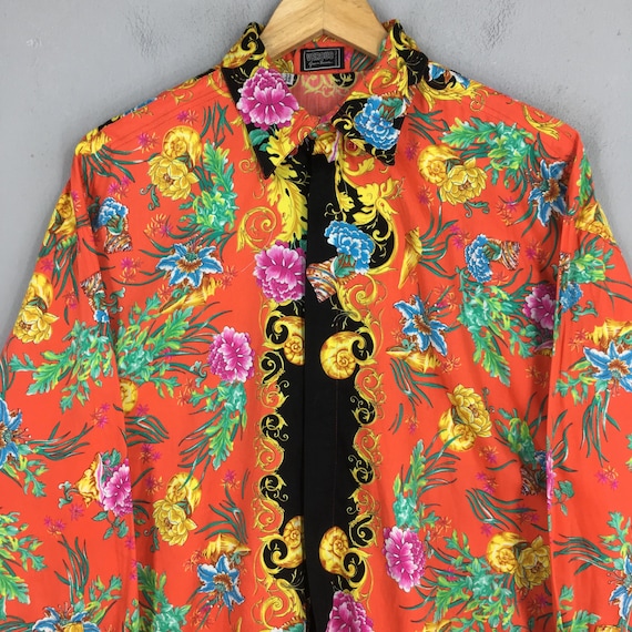Vintage Versus Gianni Versace Multicolor Baroque Flower Buttondown