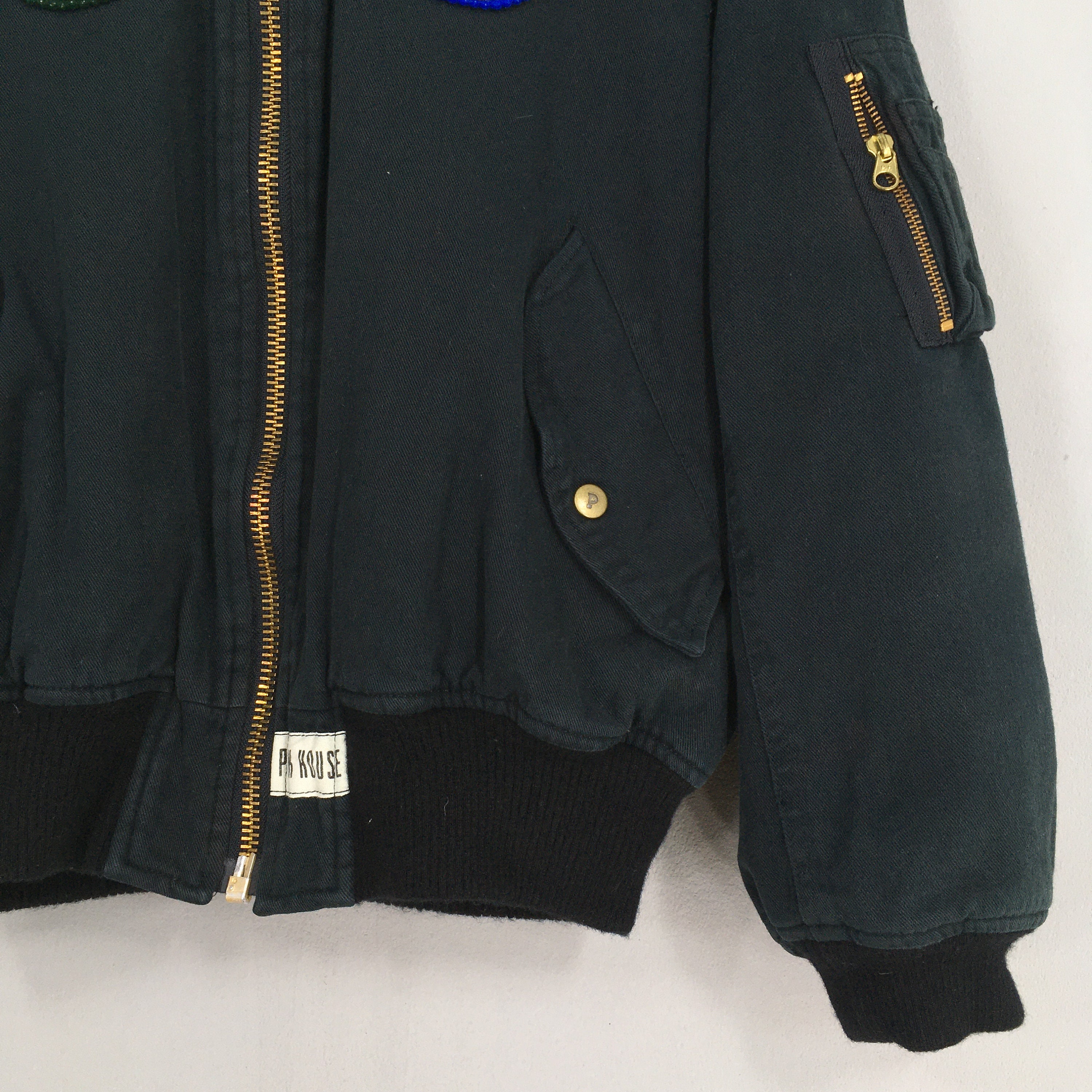 ジャケット・アウター vintage PINK HOUSE black ribbon jkt dp Vintage Pink House Bomber Jacket Vintage Pink House Big Logo