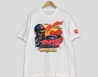 Vintage 90's Tom McEwen Racer The Mongoose NHRA T shirt Large Drag Racer The Legend Returns Mongoose Racing Car White Tees Size L