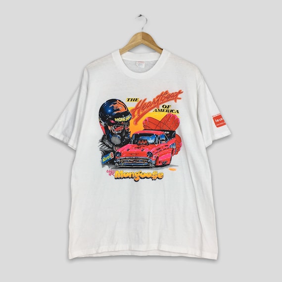 Vintage 90's Tom Mcewen Racer the Mongoose NHRA T Shirt Large Drag