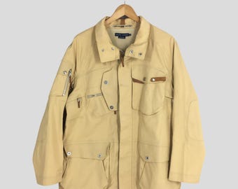 Vintage Polo Ralph Lauren Chore Military Jacket XLarge Ralph Lauren Workwear Hunting Jacket Men's Field RL 92 Harrington Brown Coat Size XL