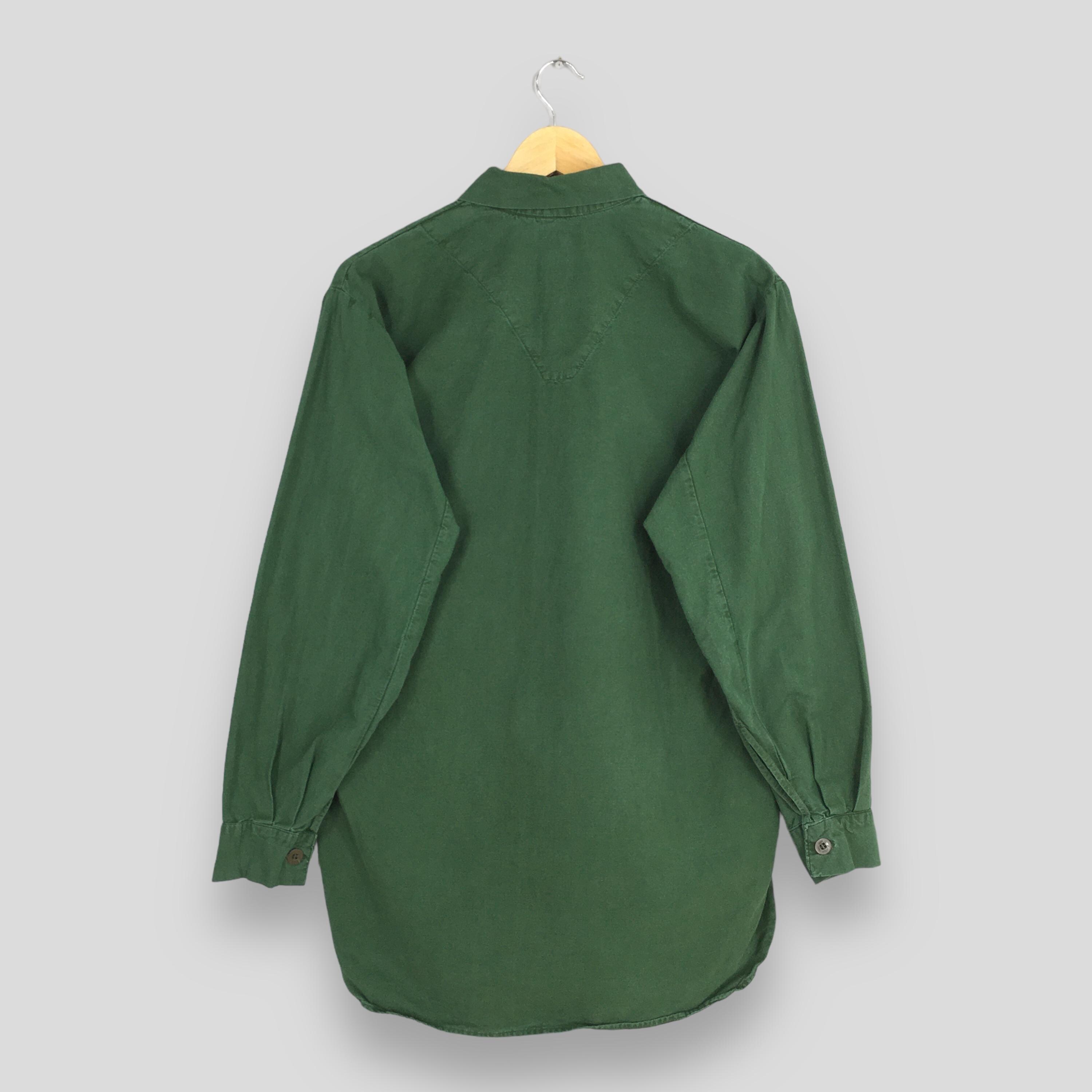 トップス 30's Swedish Army Cotton Linen Smock Vintage Henley Swedish Smock Shirts 1980s Button Down