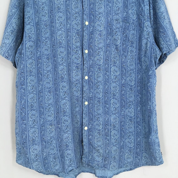 Vintage Gap Paisley Blue Floral Shirt Casual Larg… - image 3