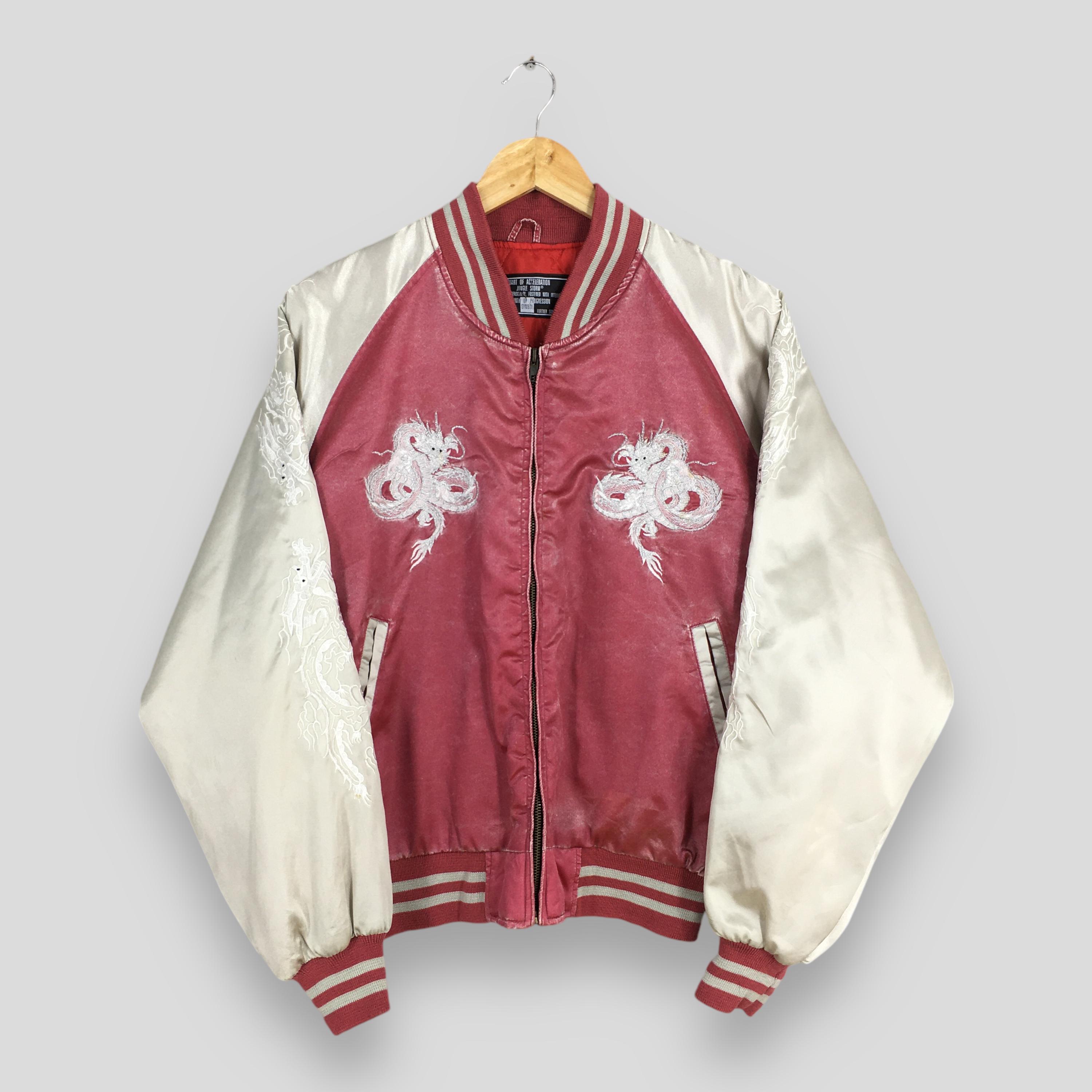 Vintage Sukajan Japan Dragon Souvenir Jacket Large 1980s Sukajan