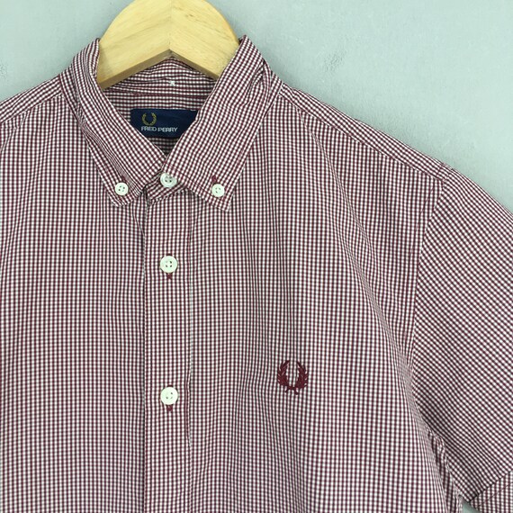 Vintage Fred Perry Gingham Shirt XSmall 90's Casu… - image 2