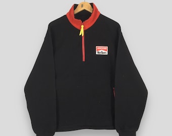 marlboro cigarettes jacket Vintage 90's Marlboro Adventure Team Fleece Jacket Large Marlboro Cigarettes  Black Pullover Sherpa Marlboro Racing Formula 1 Polartec Size L