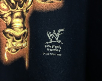 Vintage 90's WWE the Rock Dwayne Black T Shirt Medium American