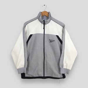 Vintage 90s Reebok Sports Windbreaker Gray Jacket Medium Vtg Reebok Sportswear Reebok Athletic Tracksuit Reebok Zipper Track Top Size M