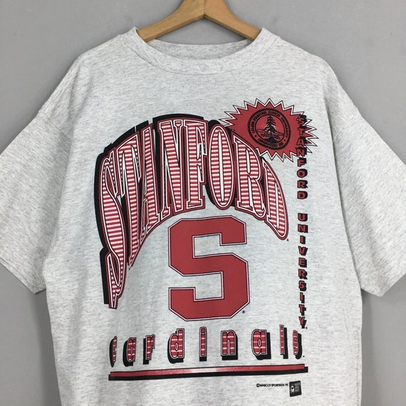 Vintage 90 s Stanford University Cardinals Ncaa camiseta gris grande Stanford Oklahoma State Ncaa Cardinals Football Crewneck Camisetas Tamano L