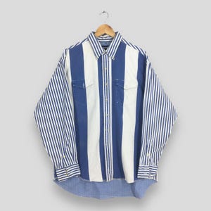 Vintage 1980s Wrangler Vertical Striped Western Shirt XLarge Wrangler Brushpopper Regular Fit Flannel Wrangler Rodeo Cowboy Long Sleeve XL