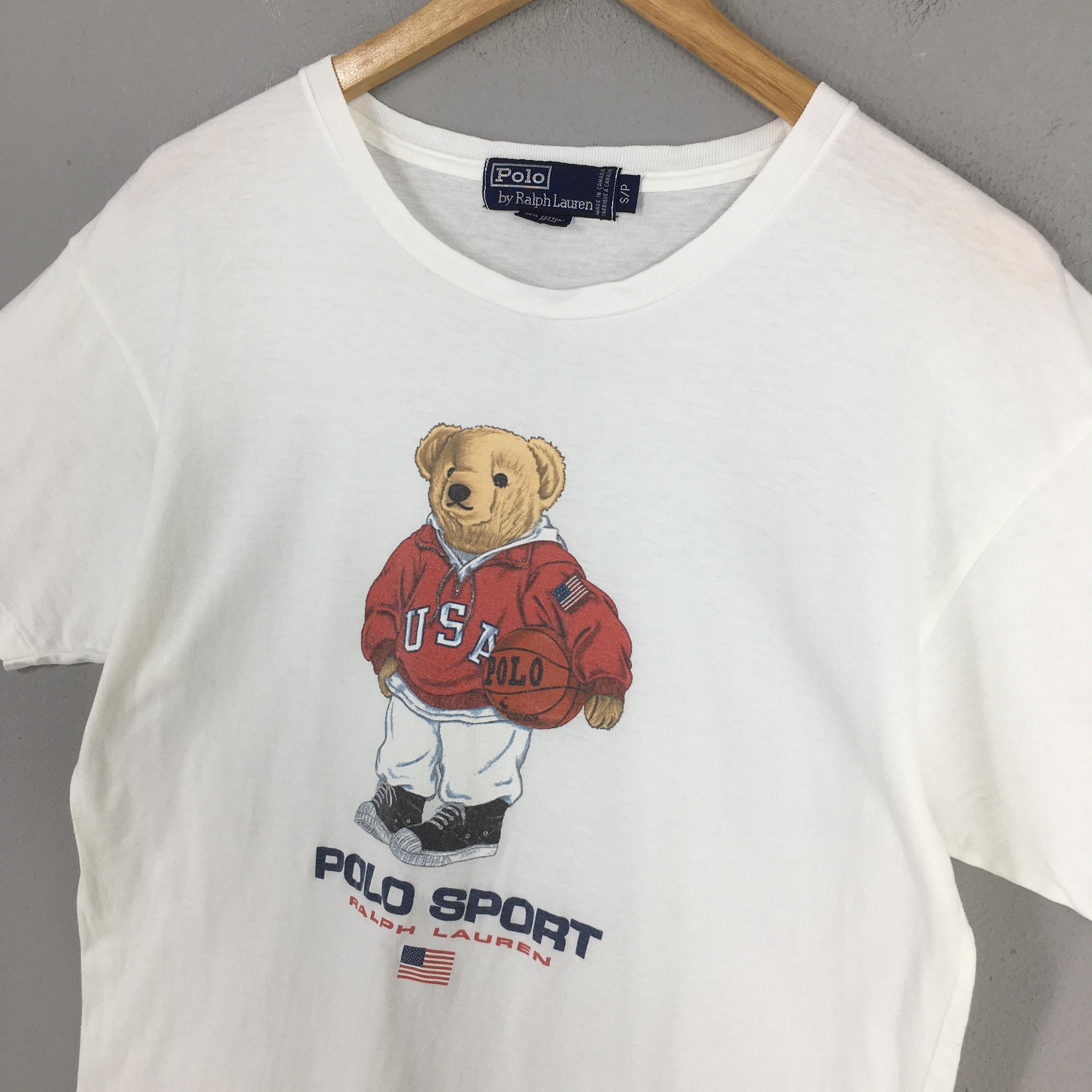トップス 90s RALPH LAUREN POLO BEAR B.D. SHIRT L Vintage 90s Polo Bear Ralph Lauren Nba Basketball T Shirt Small