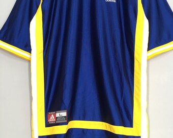 90's adidas×SONY soccer uniform Vintage 90's Soccer Adidas Equipment Blue Jersey Large
