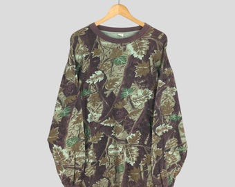 Vintage 90s Jerzees Mossy Oak Camo Sweatshirt Xlarge Outdoor
