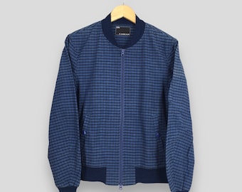 Number (n)ine Blue Tartan Checkered Jacket Medium Number Number (n)ine Blue Tartan Checkered Jacket Medium Number