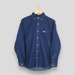 Vintage Calvin Klein Blue Denim Shirt Small 90&#39;s Calvin Klein Jeans Streetwear CK New York Flannel Calvin Klein Button Down Shirt Size S