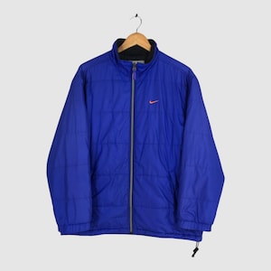 Vintage Y2K Nike Swoosh Puffer Jacket Medium Nike Swoosh Nike Sportswear Quilted Warmer Jacket Nike Winter Coat Pullover Zip Up Size M