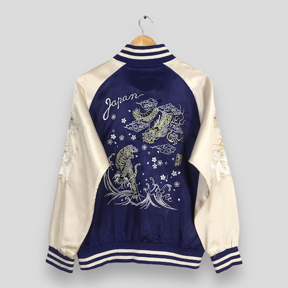 Vintage Sukajan Yokosuka Dragon Souvenir Jacket Large 80's Sukajan