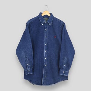 Vintage 90s Polo Country Ralph Lauren Jeans Shirt Large Polo Pony