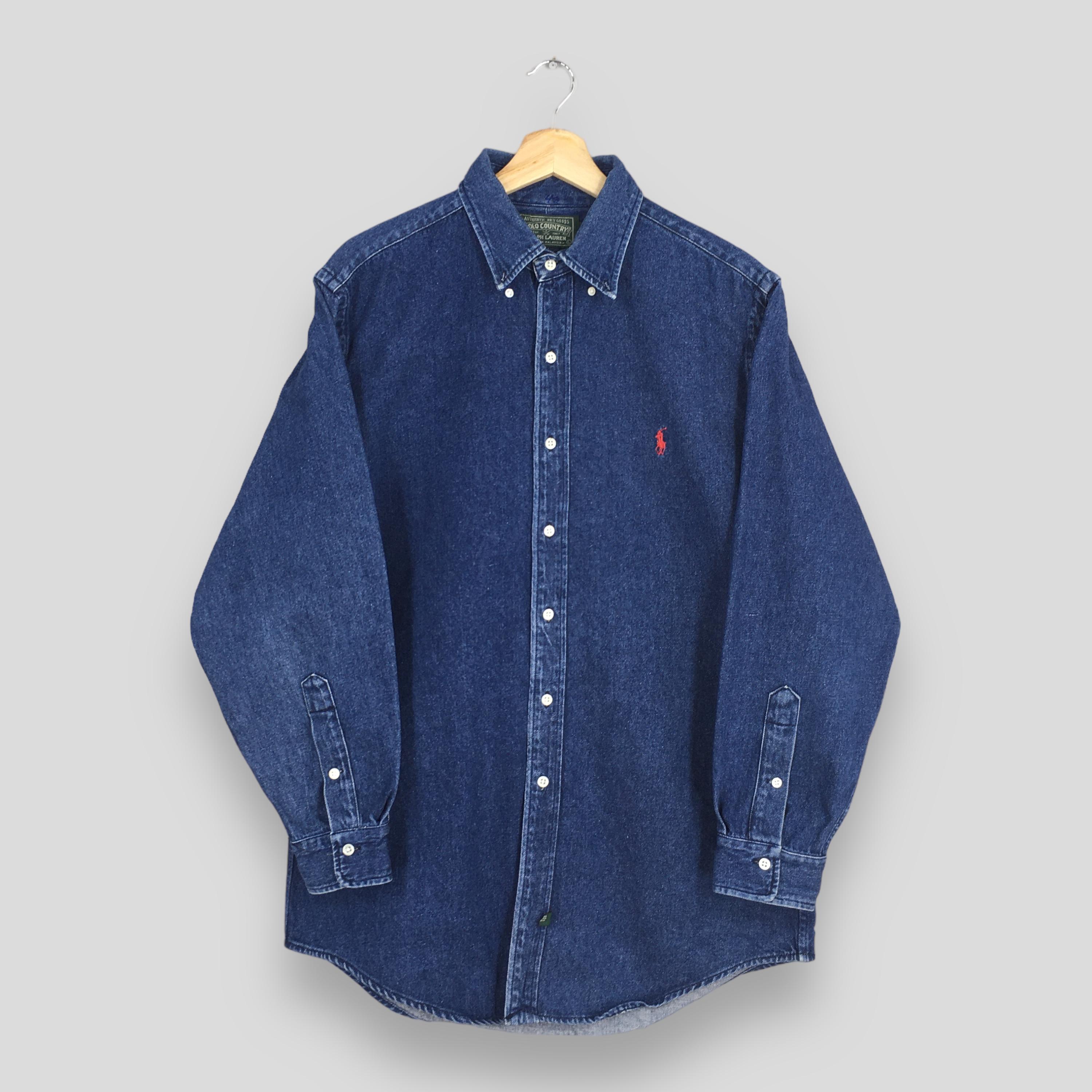 Vintage 90s Polo Country Ralph Lauren Jeans Shirt Large Polo Pony