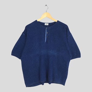 Vintage Journal Standard Homestead Blue Indigo Dyed Tshirt Large Union Made Japanese Style Shirt Retro Streetwear Menswear Button Tee Size L