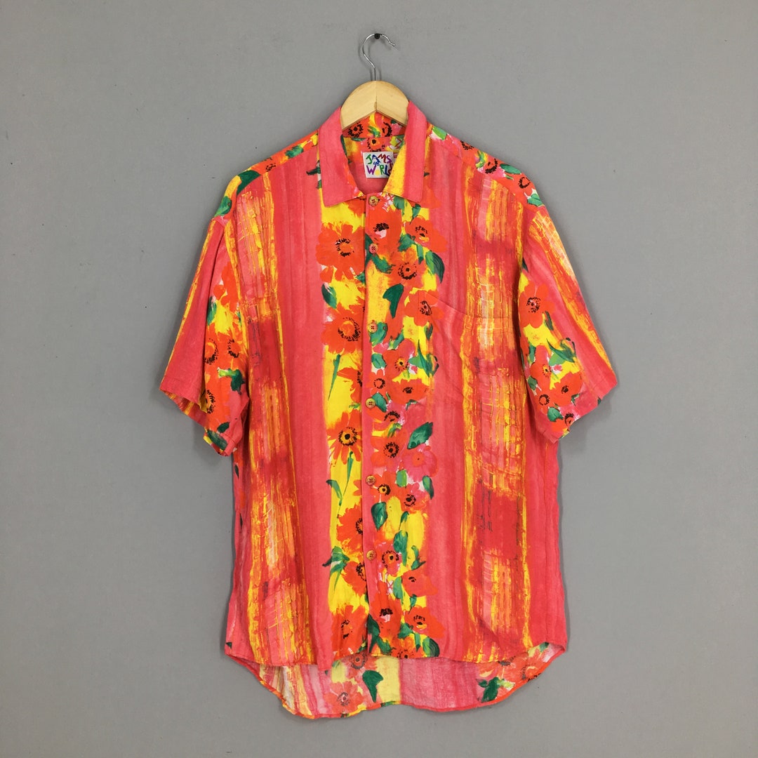 Vintage 90s Hawaiian Jams World Aloha Wear Multicolour Shirt Medium