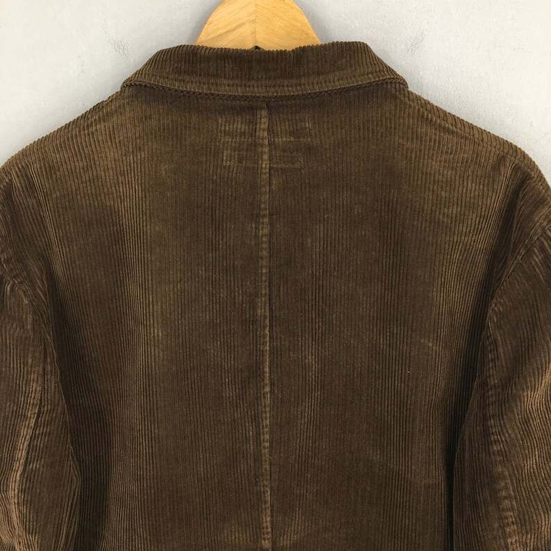 Comme Des Garcons Homme Chaqueta de pana marrón grande Vintage Comme Des Garcons Camisa Diseñador japonés Rei Kawakubo Botón Chaqueta larga Tamaño L imagen 9