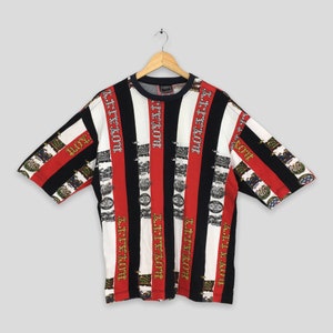 Vintage Versace Medusa Royalty Striped Tshirt Medium Versace Jeans Couture Pop Art Medusa Royalty Baroque Luxury Versace Italy Tee Size M