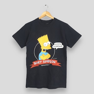 Maglietta nera vintage anni '90 Bart Simpson Cartoon Small Roller Skate Bart Animato Americano The Simpsons Gimme A Break Tees Matt Groening Taglia S