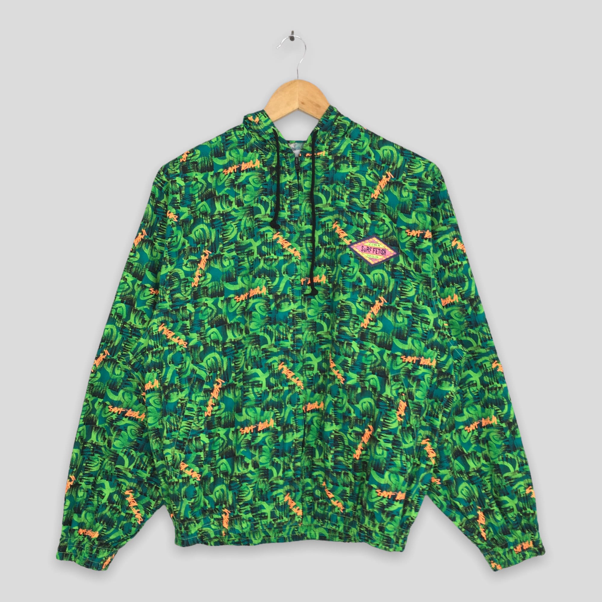 Vintage 90's Surf Fetish Hoodie Abstract Pattern Surf Jacket
