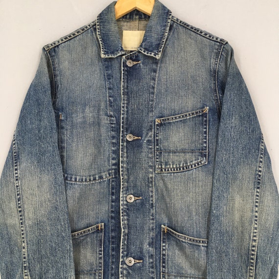 Vintage Gap Denim Worker Jacket Medium Workwear Frenchwork Gap 